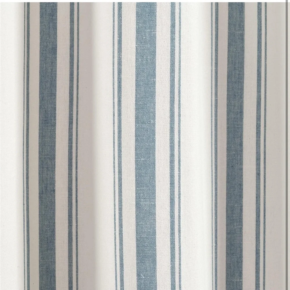 Lush Decor Farmhouse Stripe Yarn Dyed Eco-Friendly Recycled Cotton Window PAIR